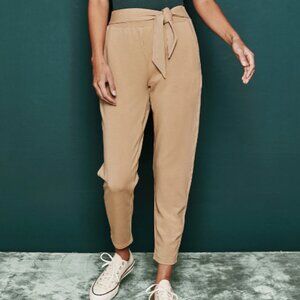 SUMMERSALT - NWT - The Softest French Terry Tie-Waist Pant - Fawn / Large / L
